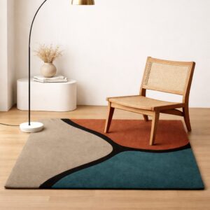 Geometric Abstract Hand-Tufted Rug
