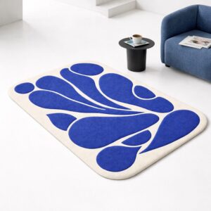 Modern Abstract Blue Hand-Tufted Rug – Premium Wool